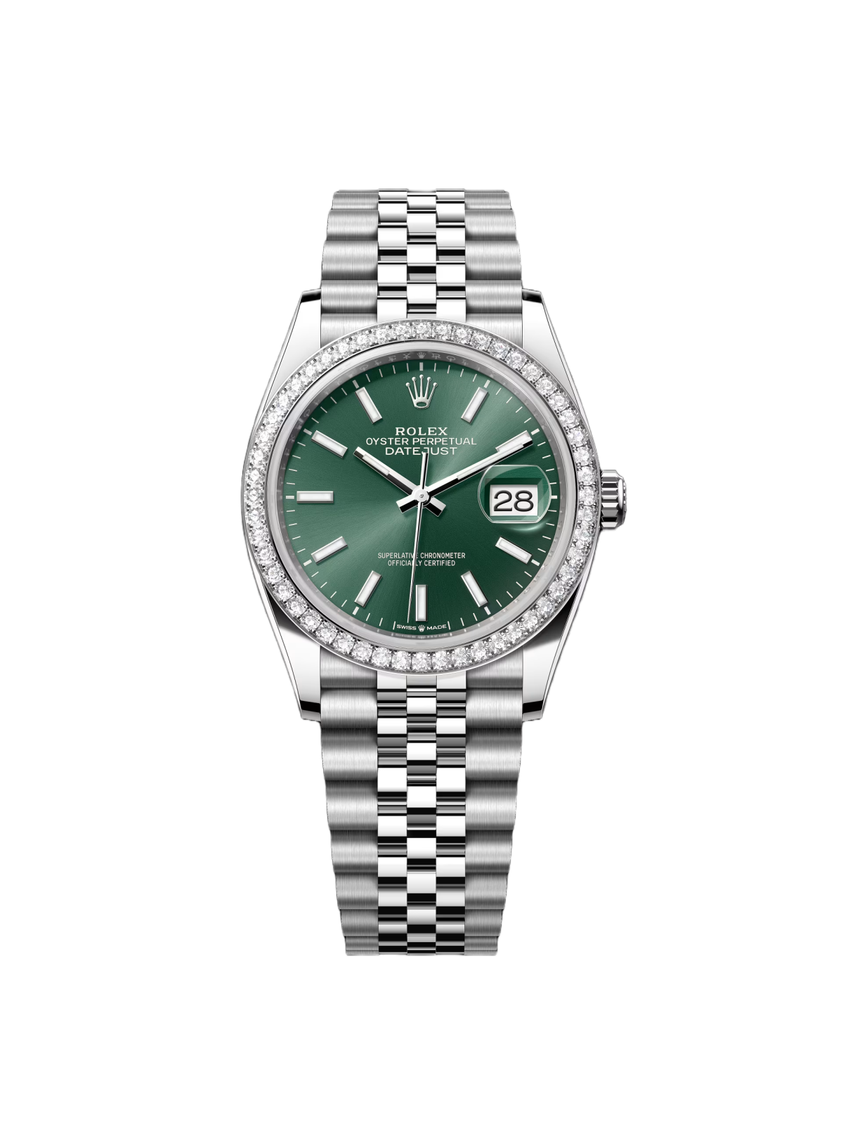 RLX  Datejust 36mm 126284 Green Dial Jubilee Bracelet