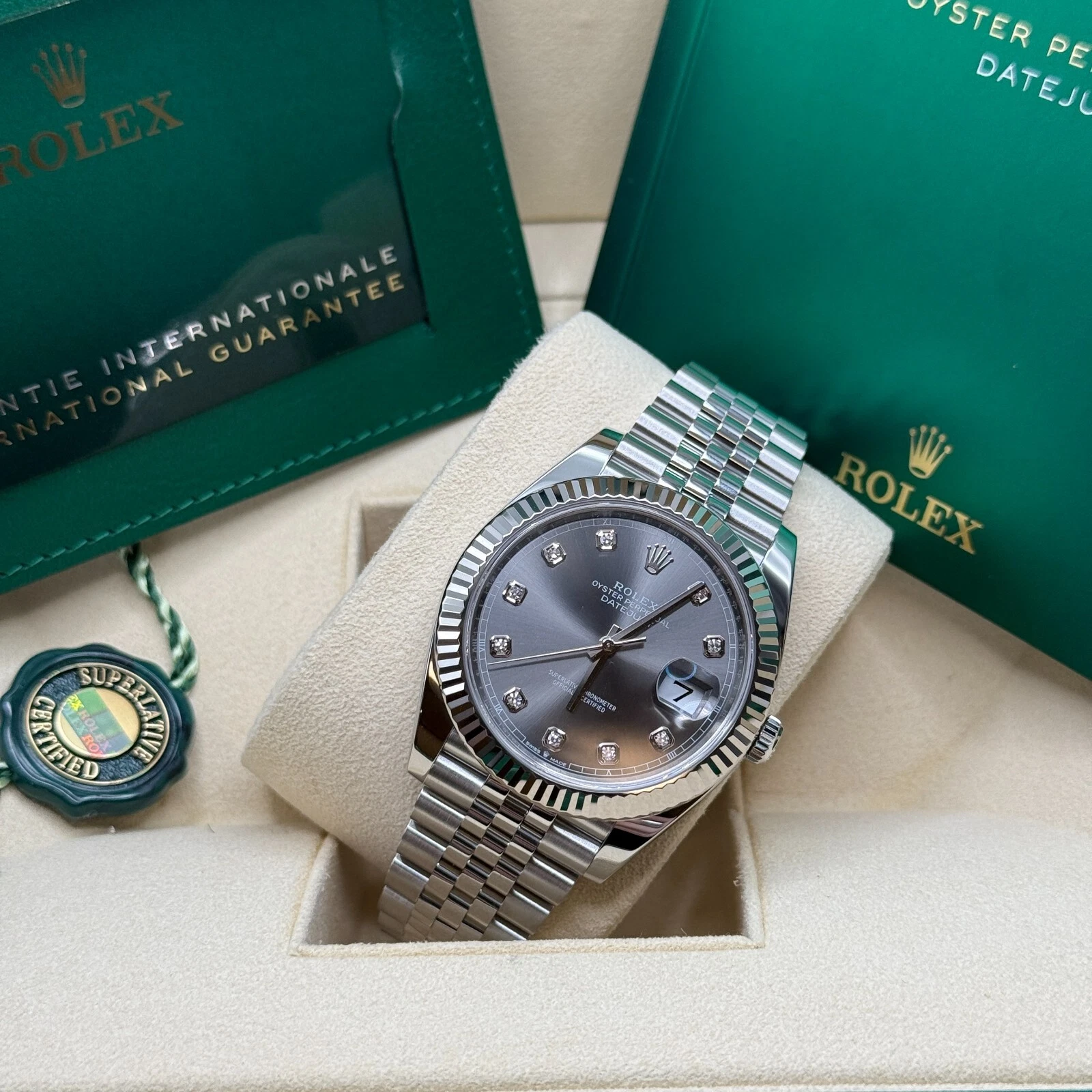 RLX  Datejust 41mm 126334 Slate Diamond Jubilee Stainless Steel