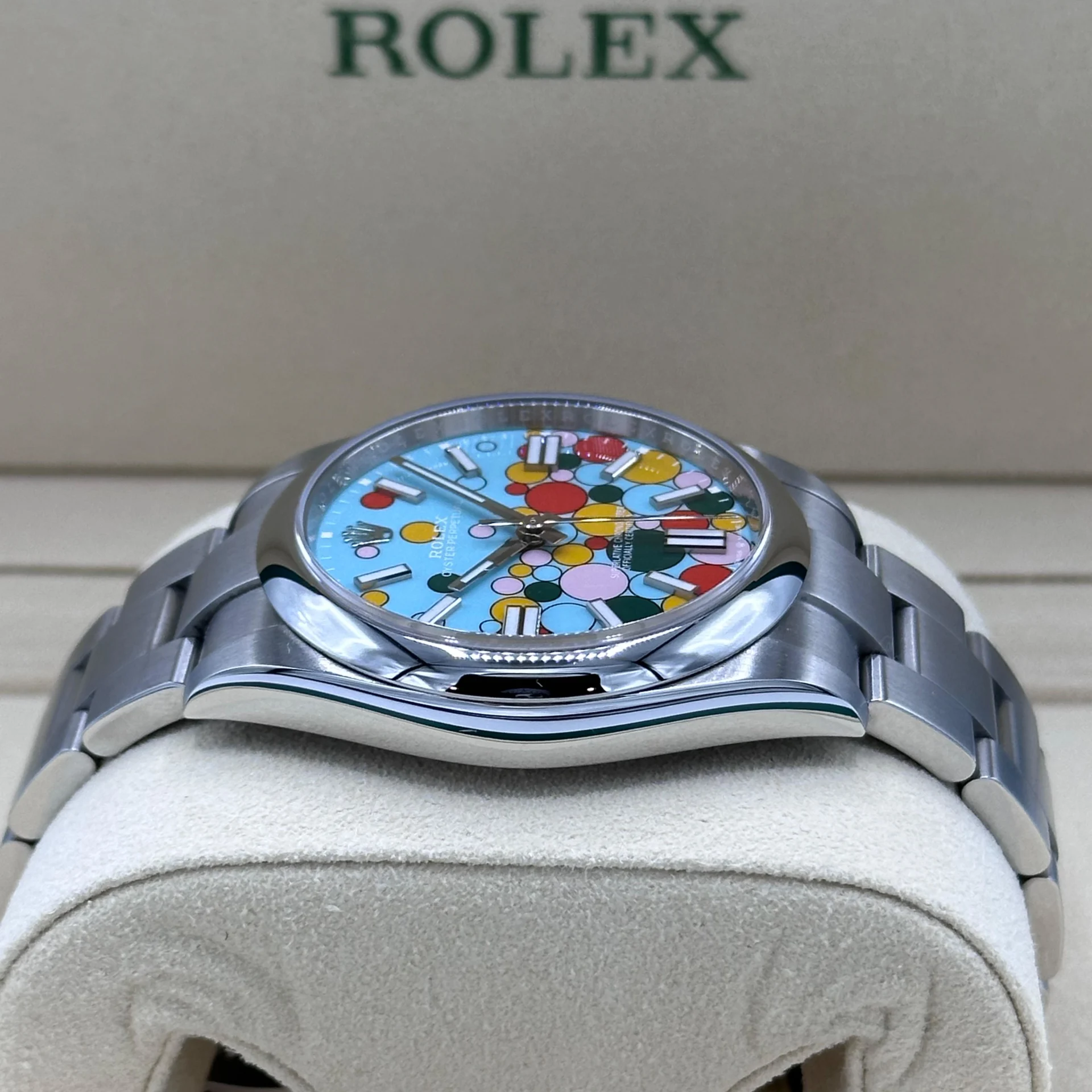 RLX 124300-0008 Oyster Perpetual 41mm Turquoise blue Celebration Dial