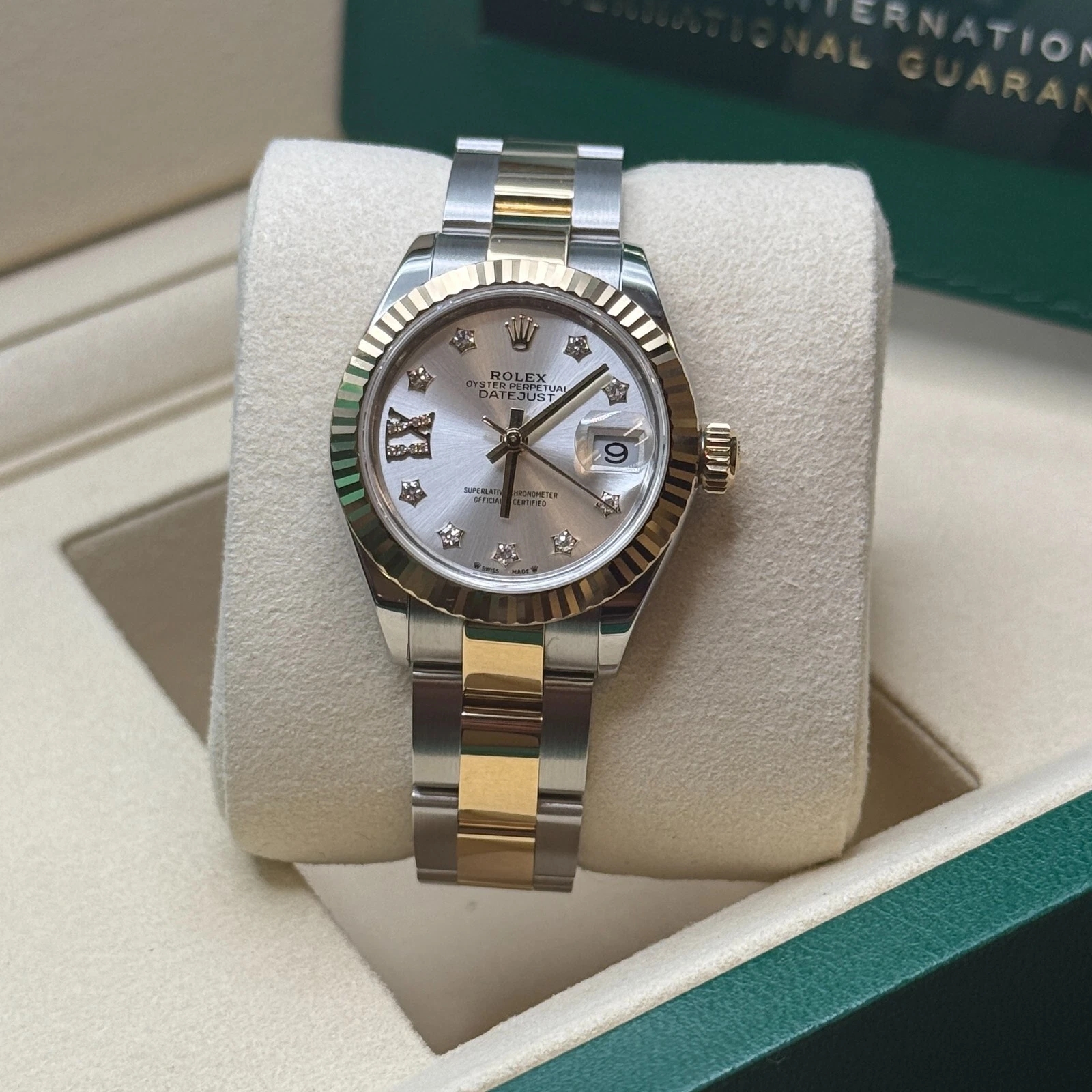 RLX Lady-Datejust 28mm 279173 Silver Diamond Dial Oyster Bracelet