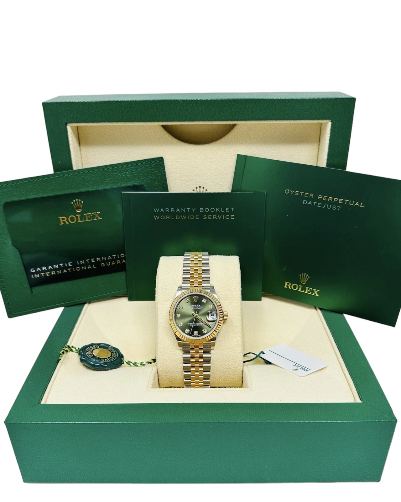 RLX Datejust m278273-0029/0030 31mm Olive Green Dial Stainless Steel and Yellow Gold Oyster Watch