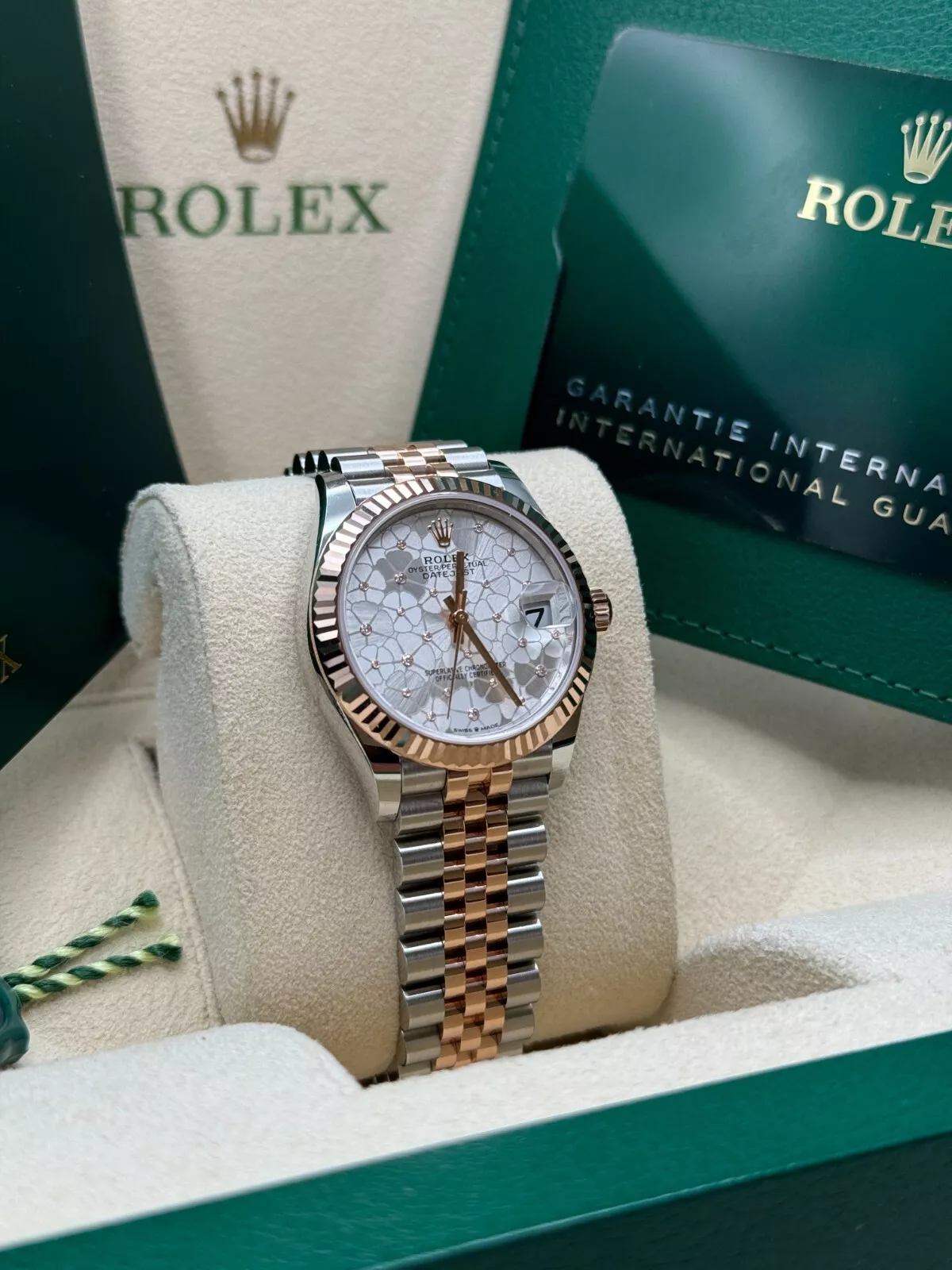 RLX Datejust m278271-0031/0032 Silver Floral Motif 31mm Dial Oyster Bracelet Watch