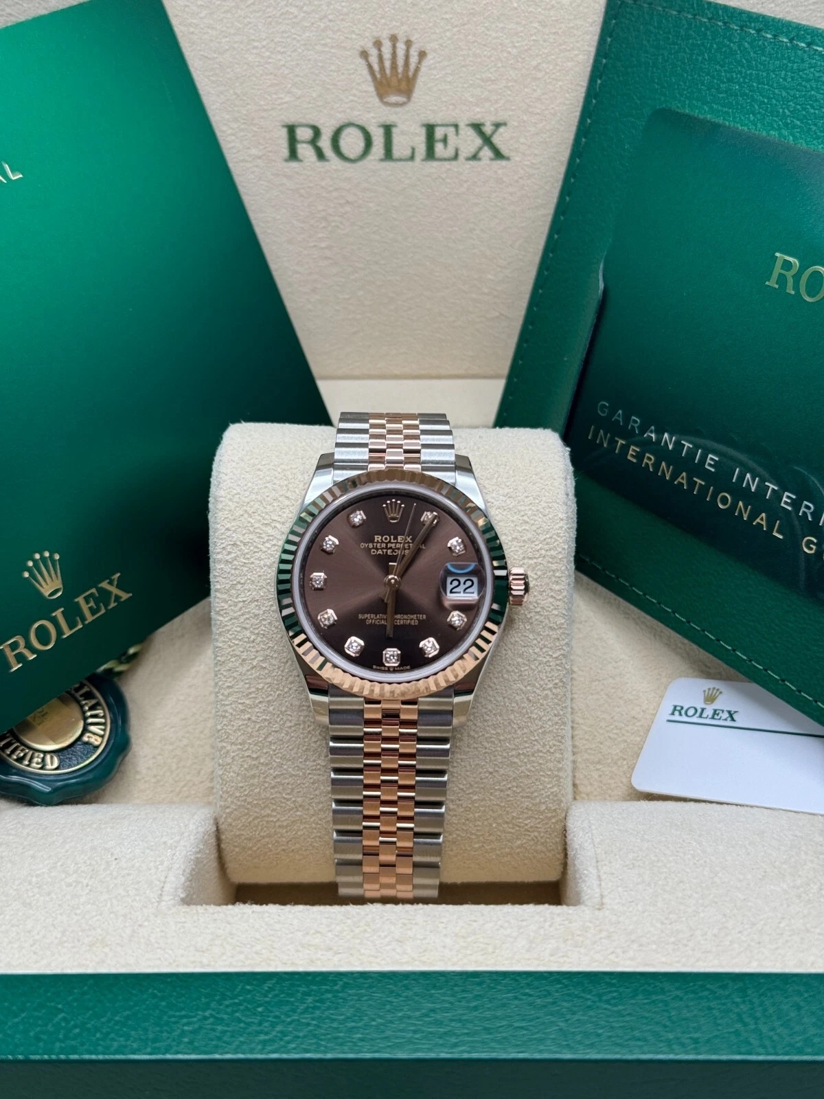 RLX Lady-Datejust 28mm 279171 Chocolate Diamond Oyster Stainless Steel and Rose Gold