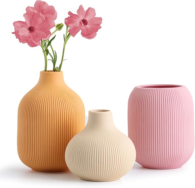 Ceramic Vase for Decortion Small Boho Vases Set for Home