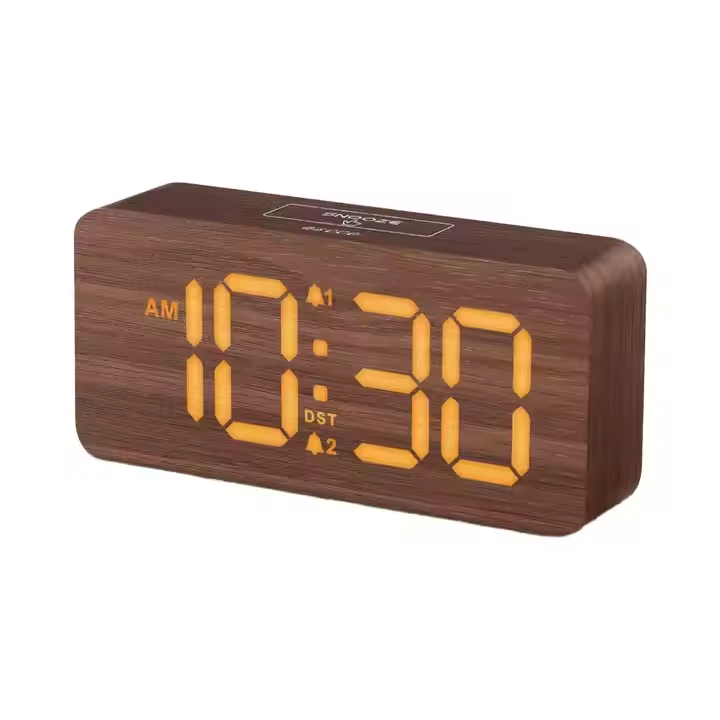 Wooden Digital Alarm Clocks for Bedroom