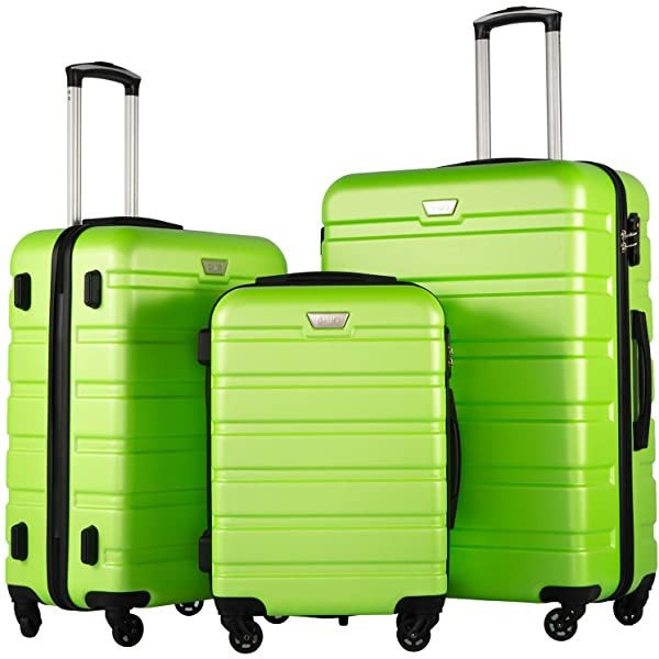COOLIFE Luggage 3-Piece Set Hardshell Lightweight Spinner Luggage TSA Lock