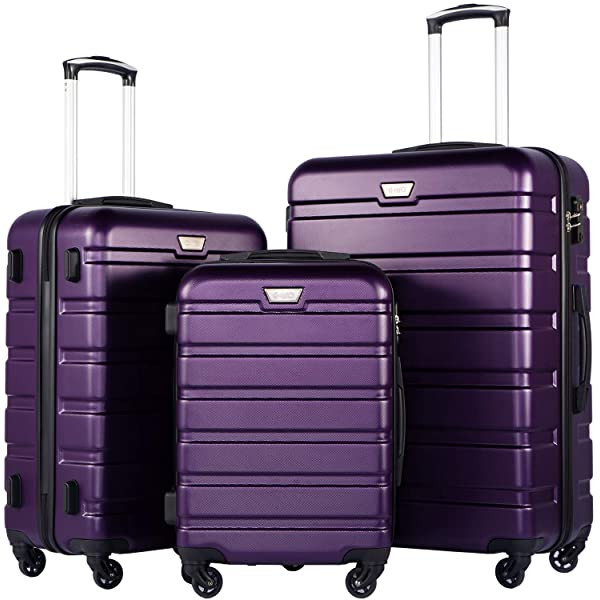 COOLIFE Luggage 3-Piece Set Hardshell Lightweight Spinner Luggage TSA Lock