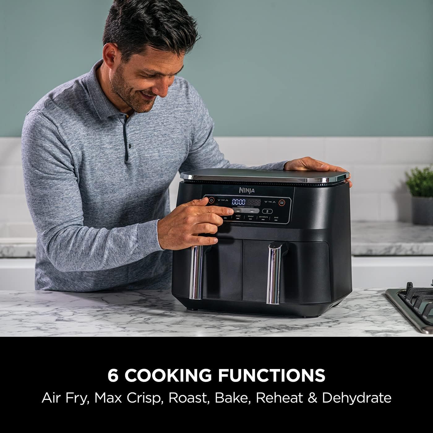 Ninja AF300UK Air Fryer Dual Zone, 7.6 Litres