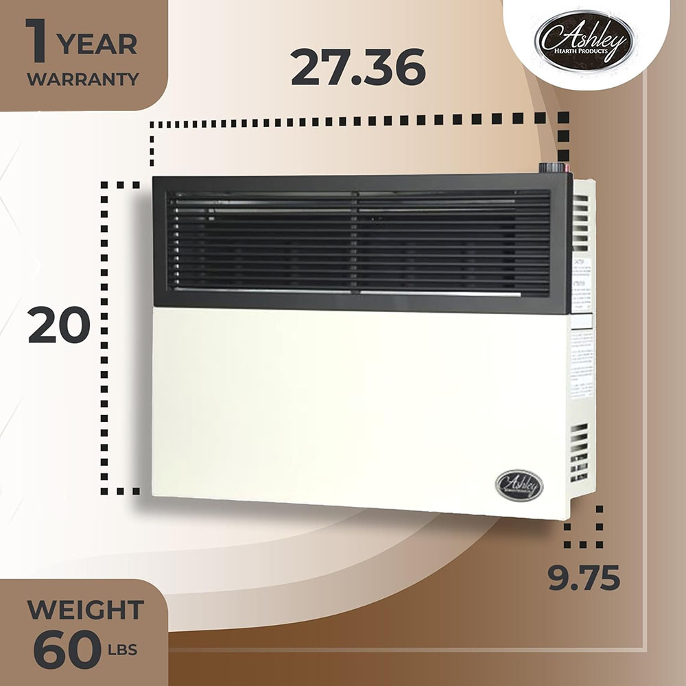 Ashley Hearth Products 17,000 BTU Direct Vent Liquid Propane Wall Mounted Heater with Piezo Lightning, Safety Pilot and Built in Regulator