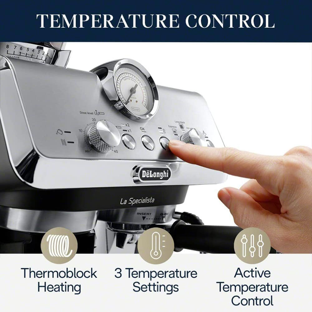 De'Longhi La Specialista Espresso Machine with Grinder, Milk Frother, 1450W