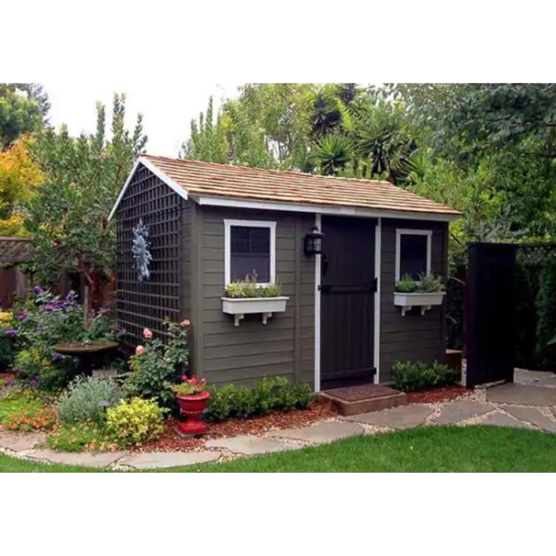 Cabana 12 ft. W x 8 ft. D Wood Storage Shed