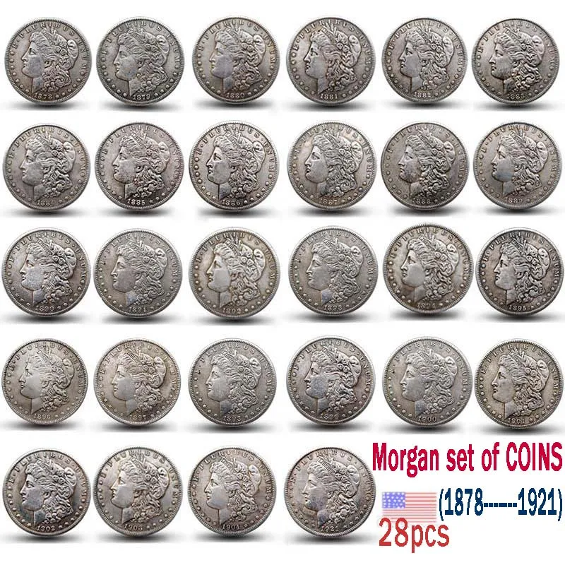 ⏰Sold out soon🪙[Complete Set]1878-1921 Morgan Silver Dollar 28PC