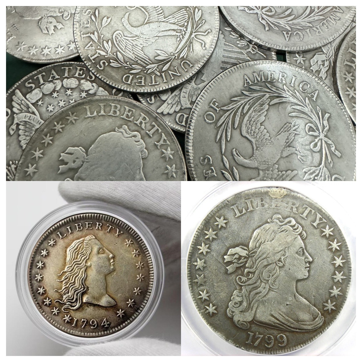 💴Sold out soon!!! 🪙The Complete Set Of 1794-1804 Liberty Flowing Hair Silver Dollar(11Pcs)