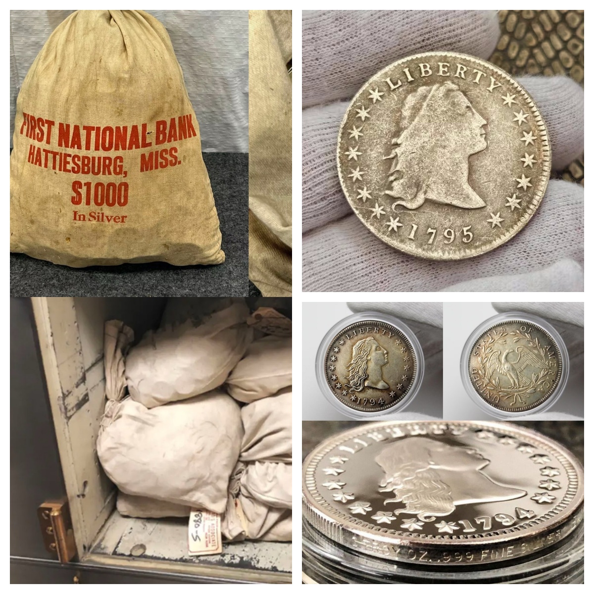 💴Last 12 Sets!!! 🪙The Complete Set Of 1794-1804 Liberty Flowing Hair Silver Dollar(11Pcs)