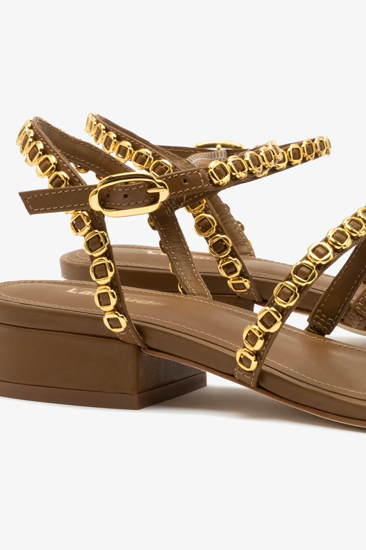 Milanina Flat Sandal In Russet Leather