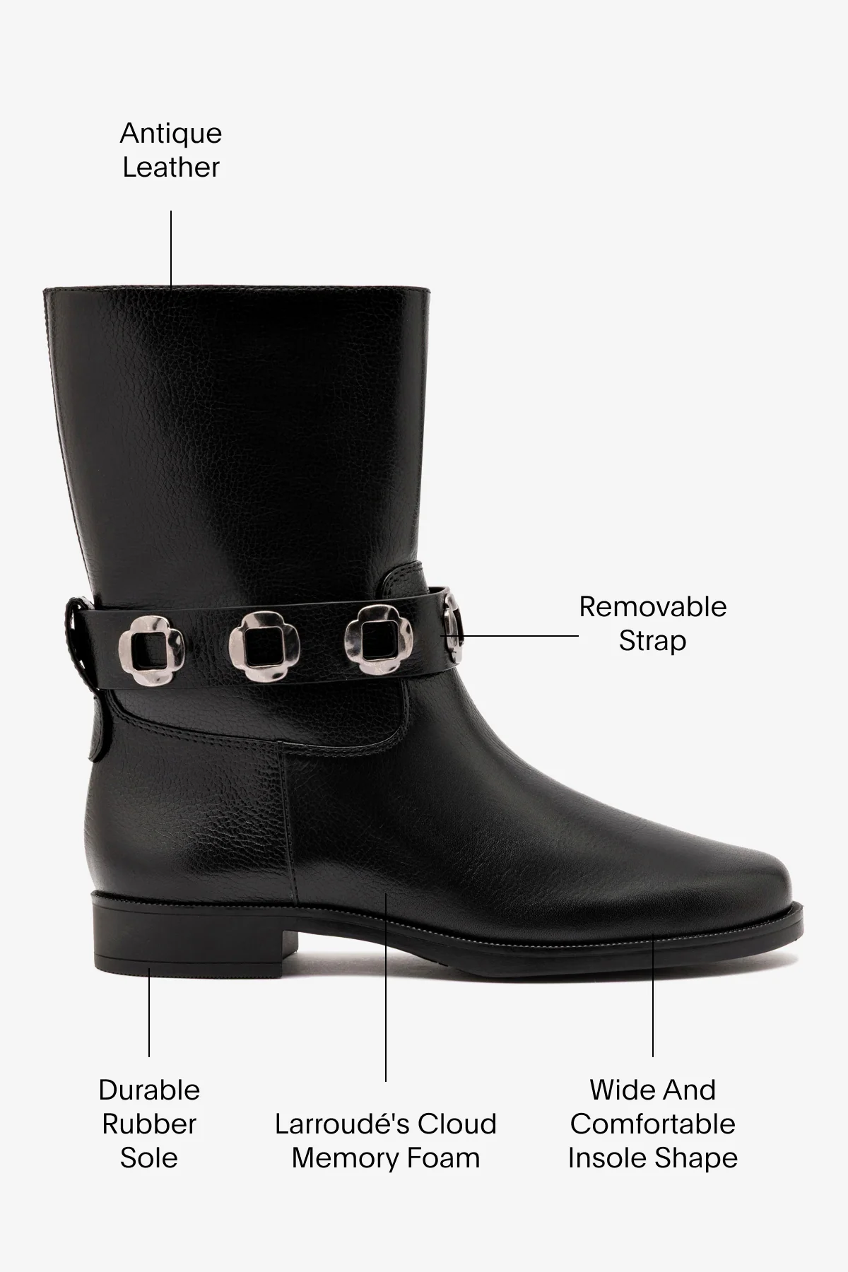 Milan Flat Bootie In Black Leather