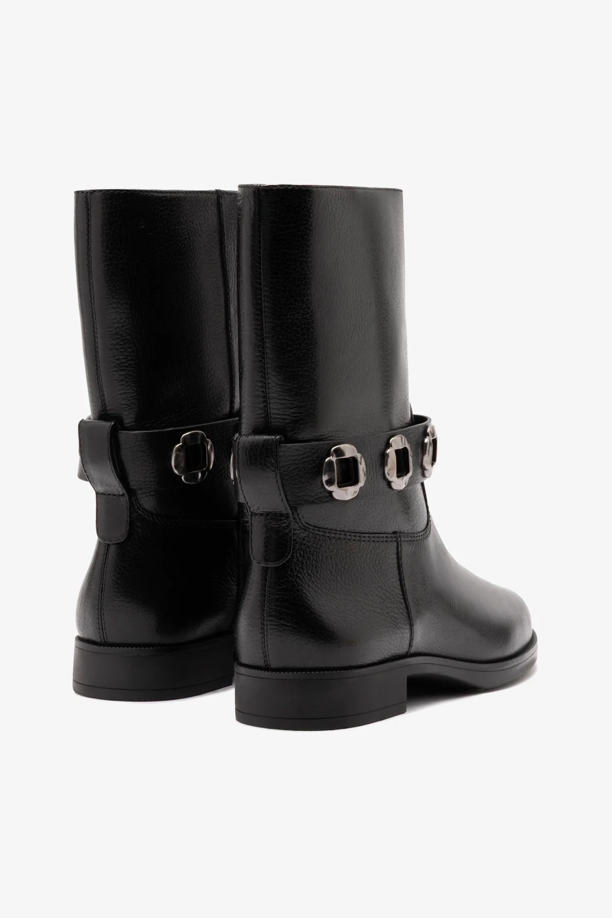 Milan Flat Bootie In Black Leather