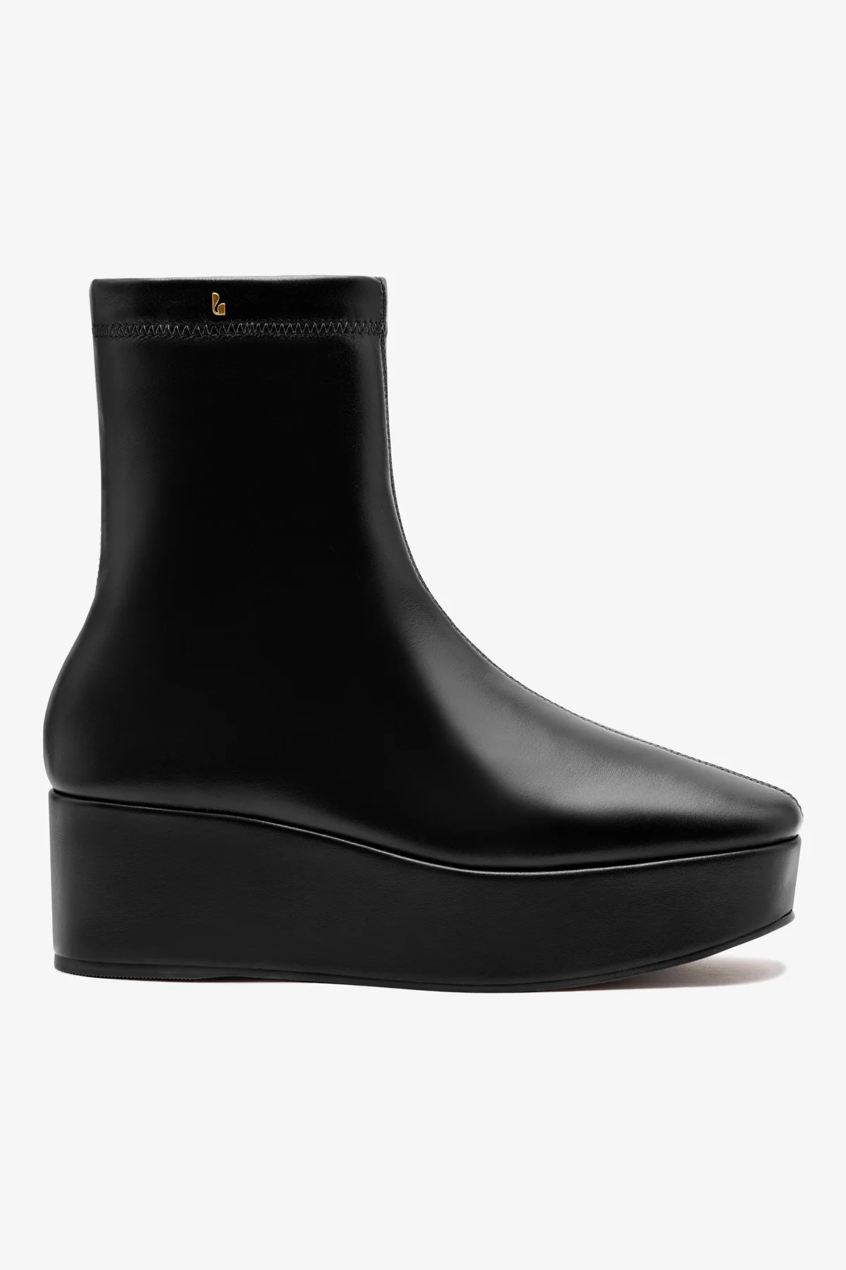 Dani Flatform Boot In Black Leather