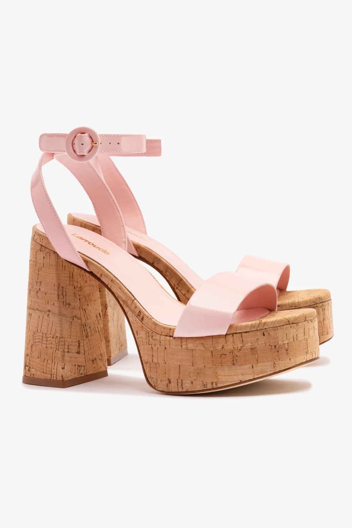 Dolly Sandal In Tulip Patent Leather and Natural Cork