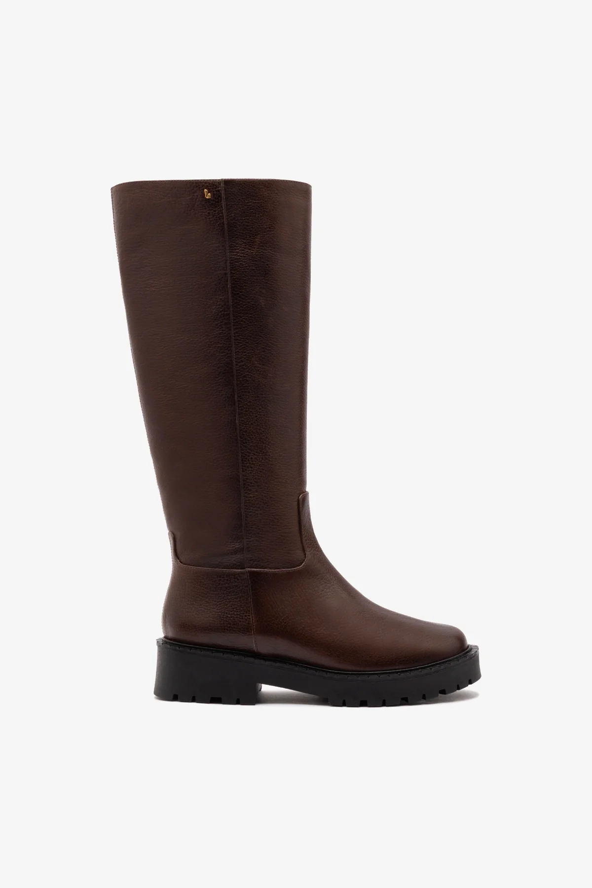 Anne Lugsole Boot In Brown Leather