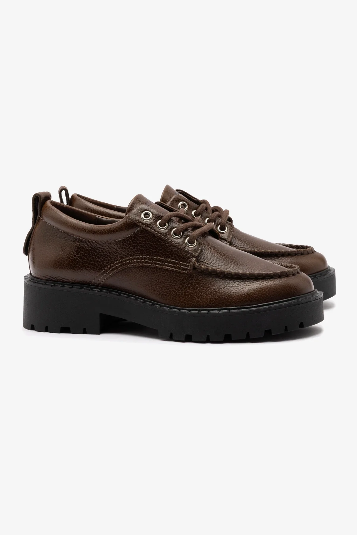 London Lace Up Loafer In Brown Leather
