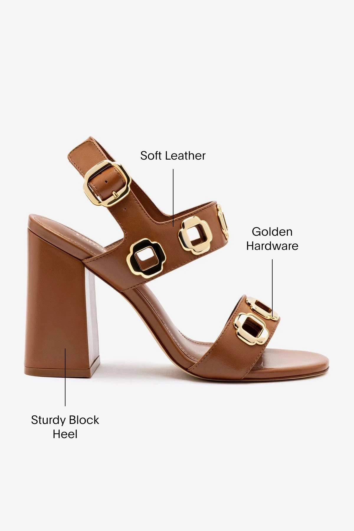 Milan Hi Sandal In Caramel Leather