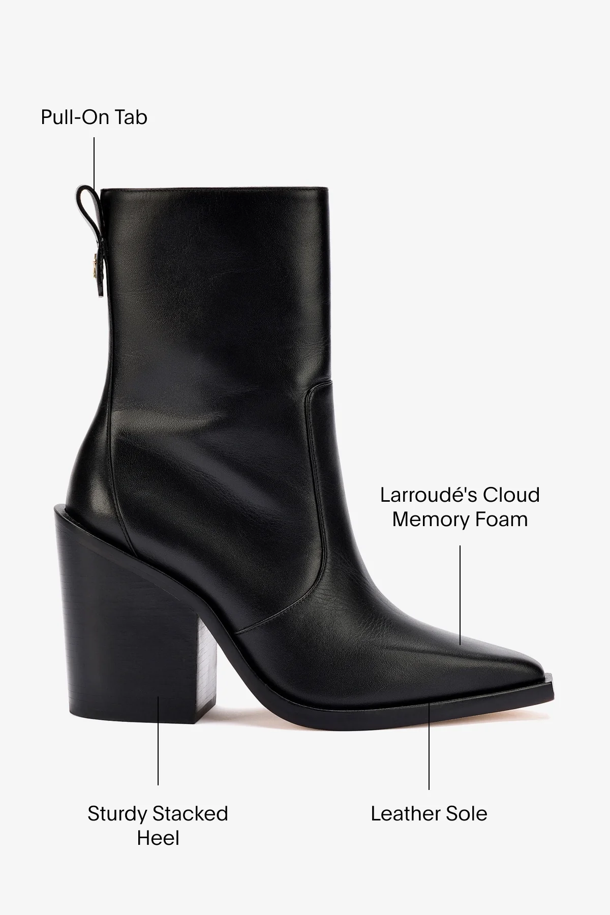 James Boot In Black Leather