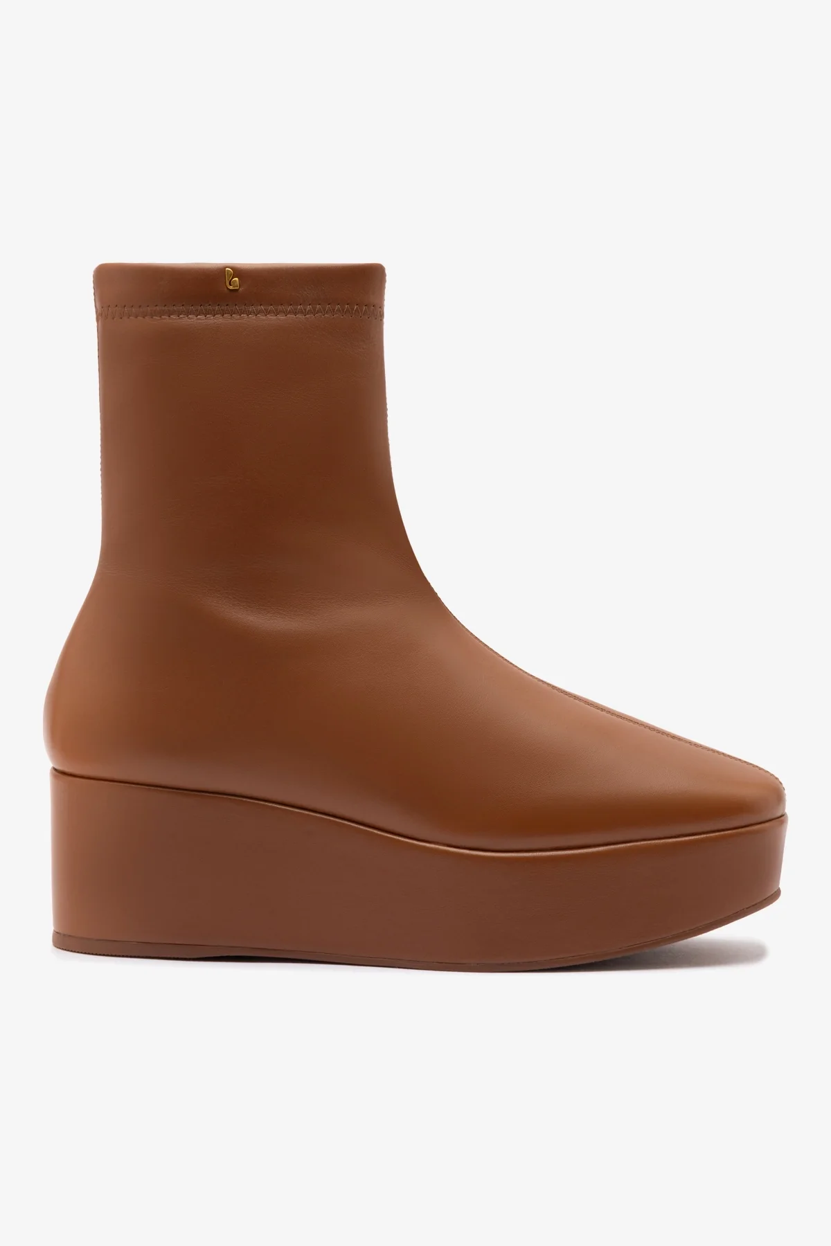 Dani New Flatform Boot In Caramel Leather