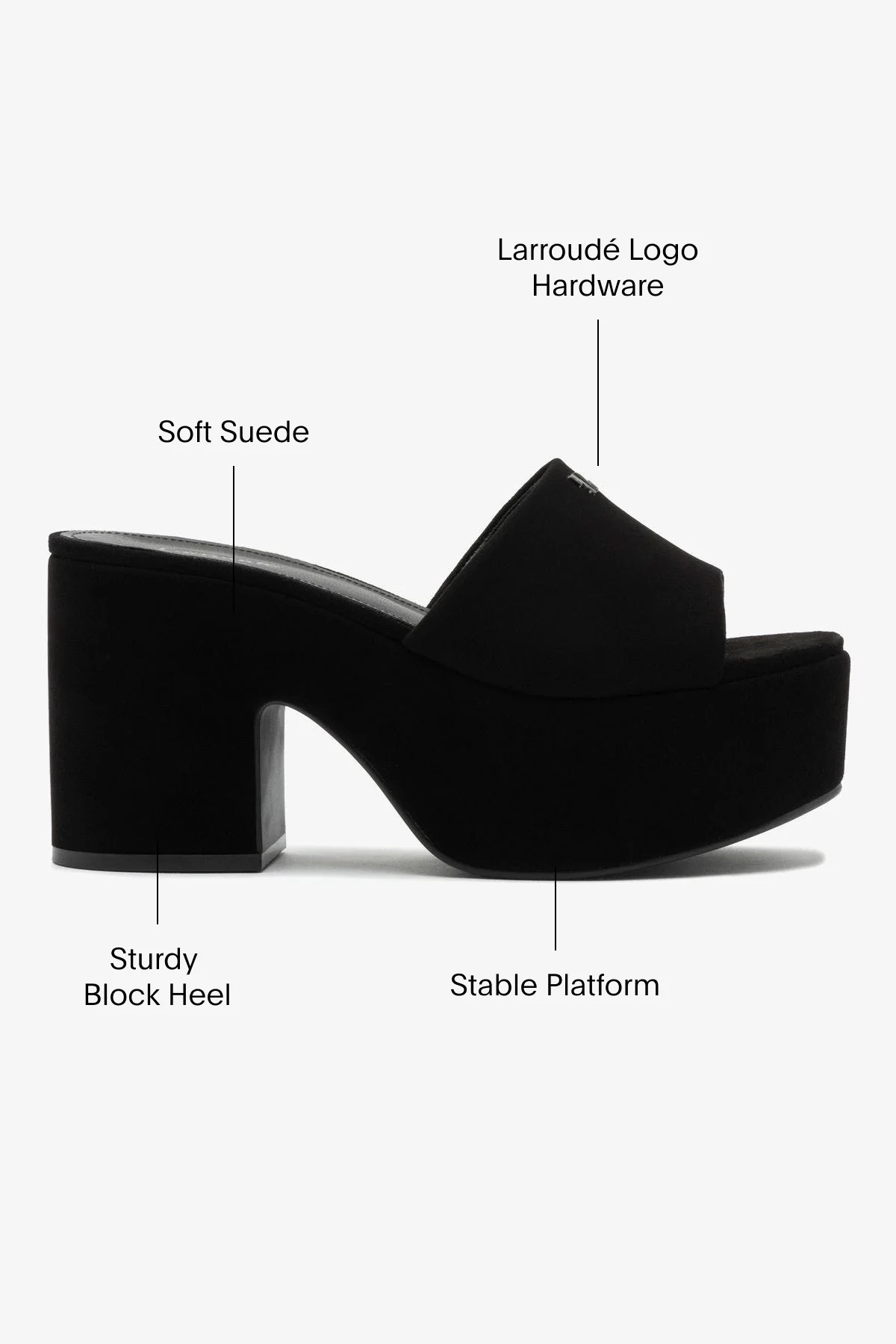 Miso Platform Mule In Black Suede