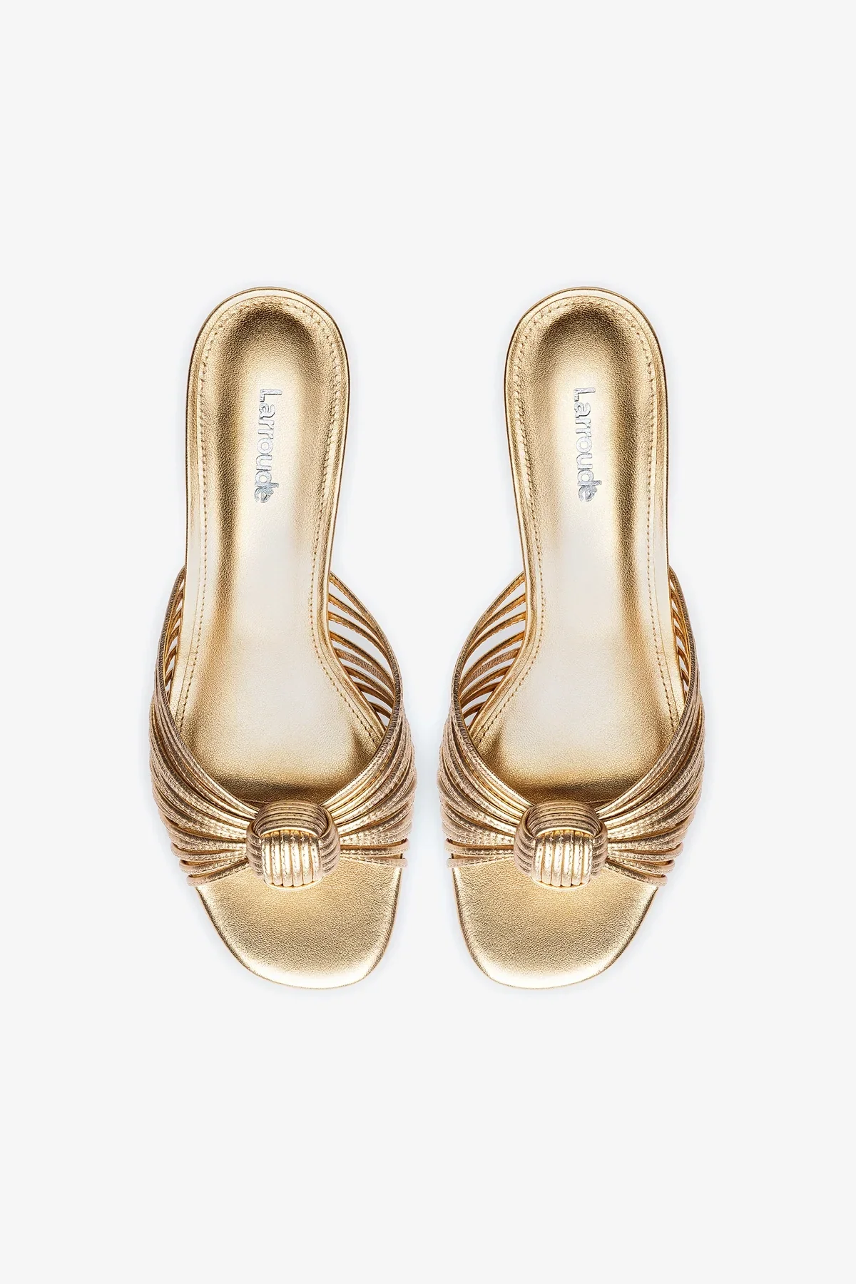 Valerie Mule In Gold Metallic Leather