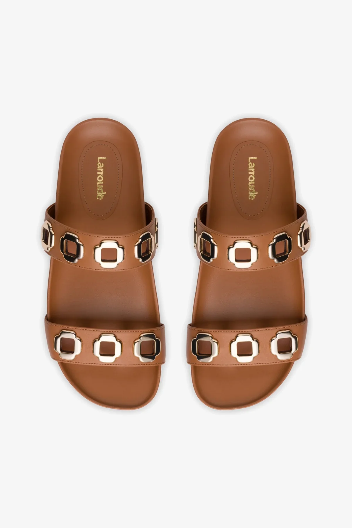 Milan Slide In Caramel Leather