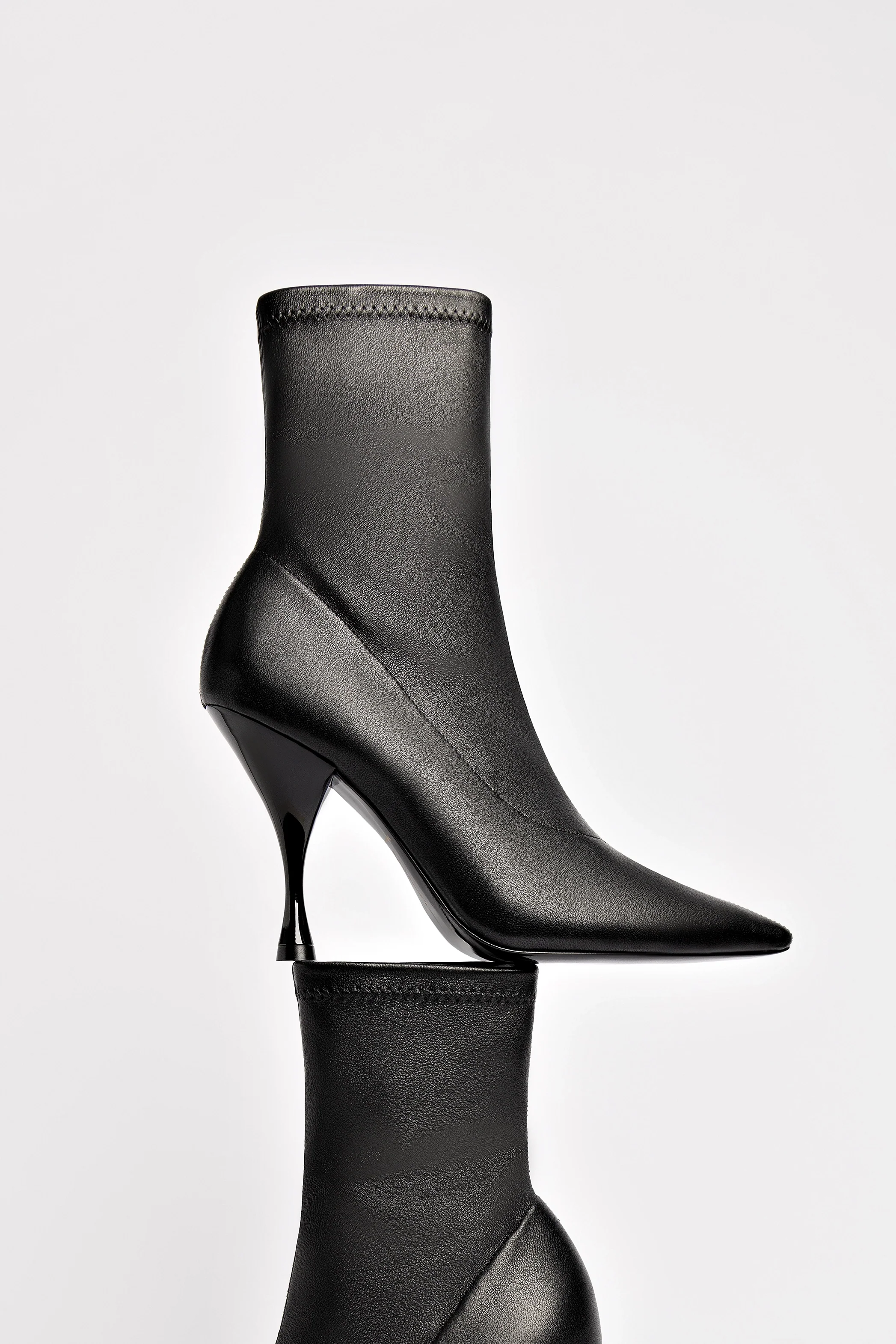 Mini Georgia Boot In Black Stretch Leather