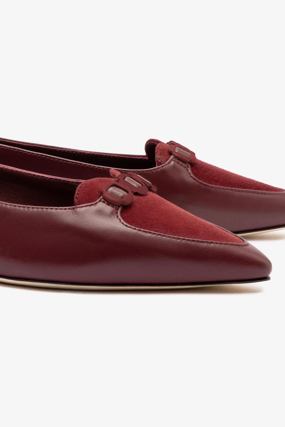 Audrey Flat In Burgundy Leather