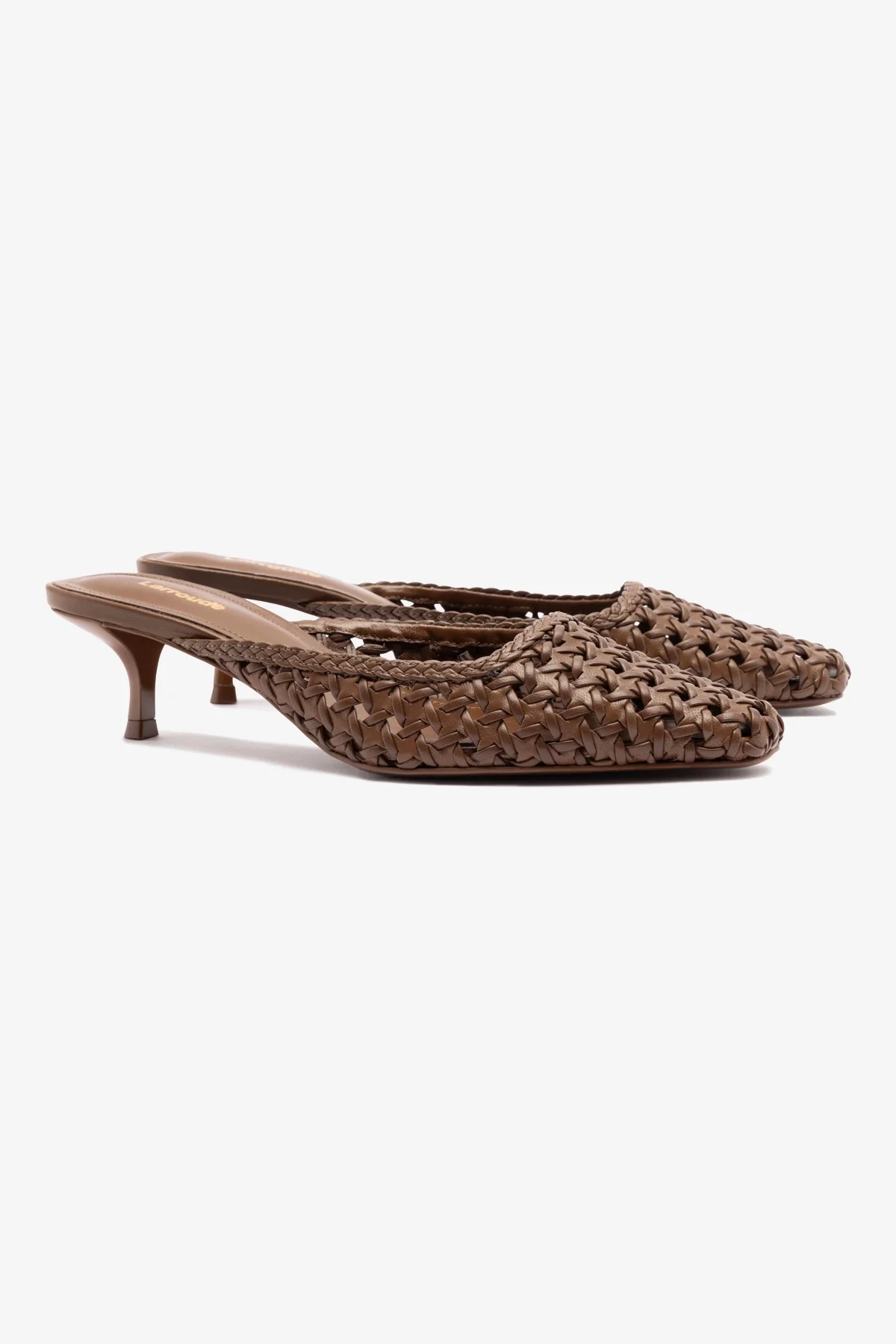 Amal Macrame Mule In Burnt Umber Leather