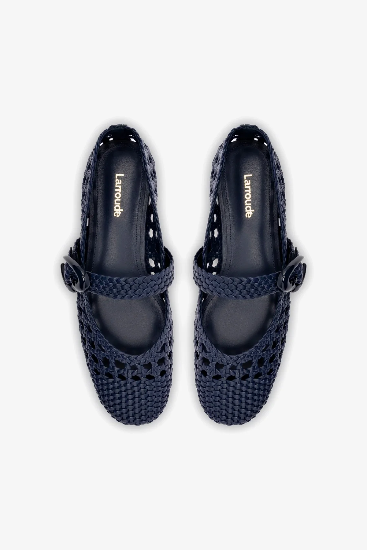 Verona Macrame Ballet Flat In Navy Leather