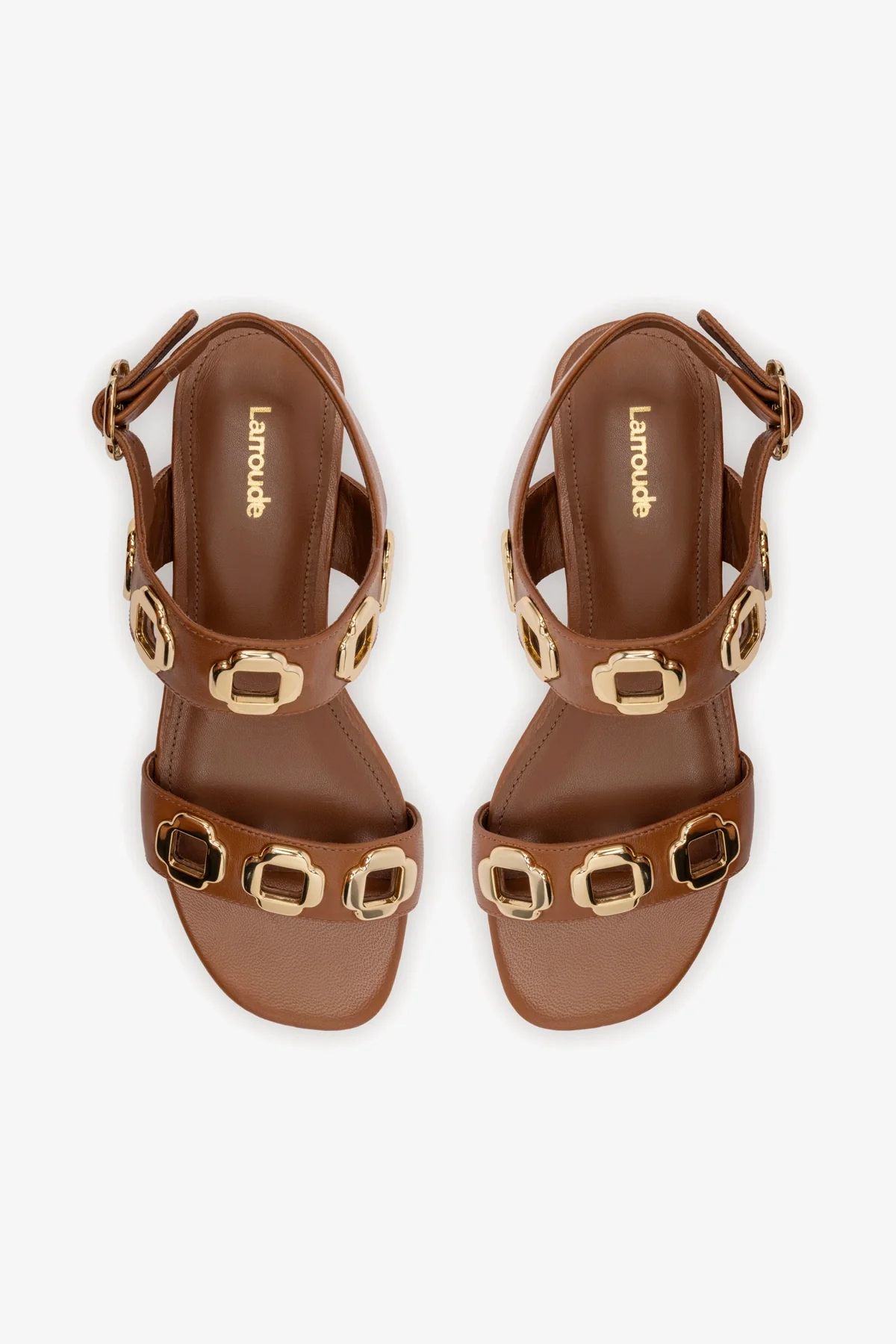 Milan Flat Sandal In Caramel Leather