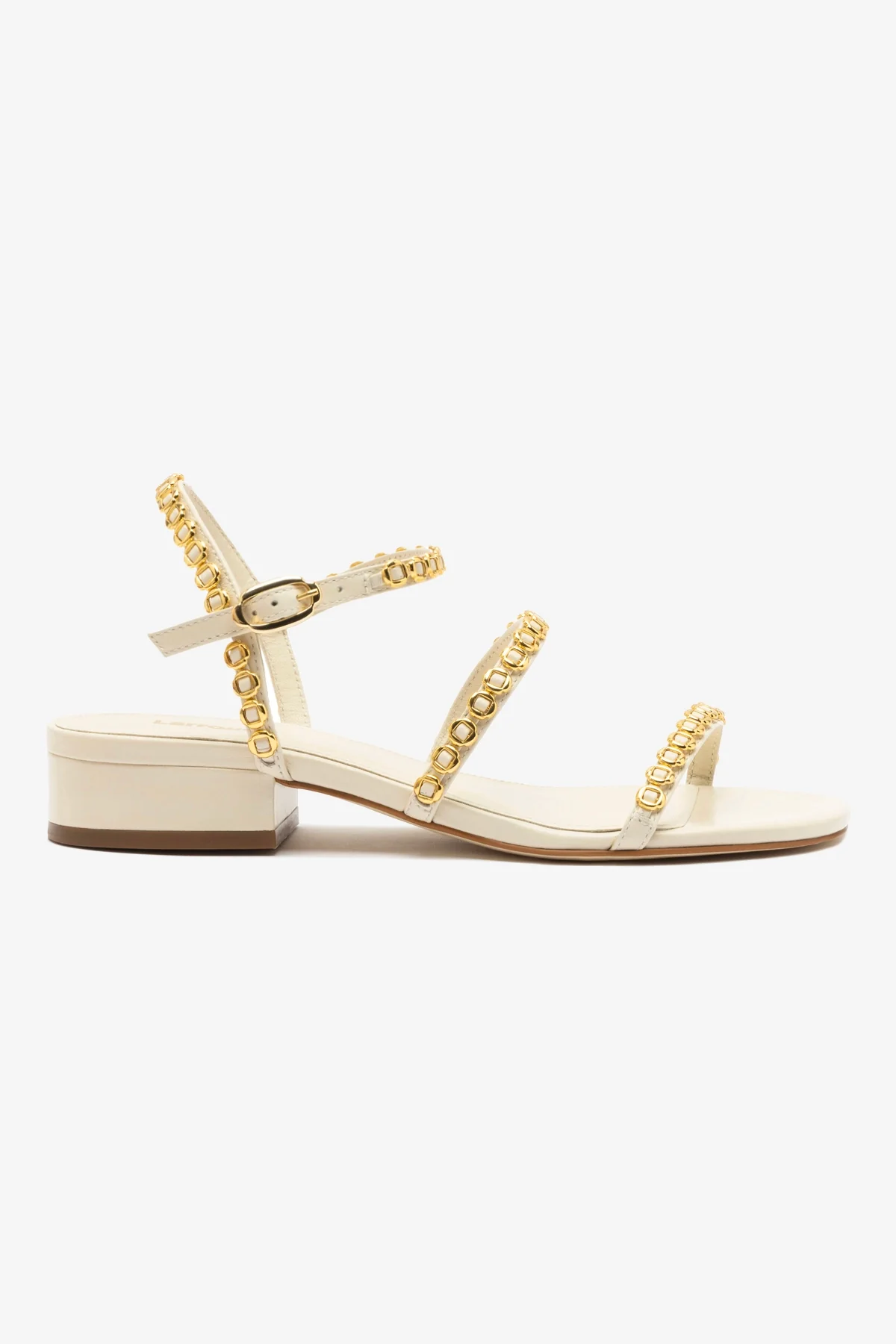 Milanina Flat Sandal In Ivory Leather