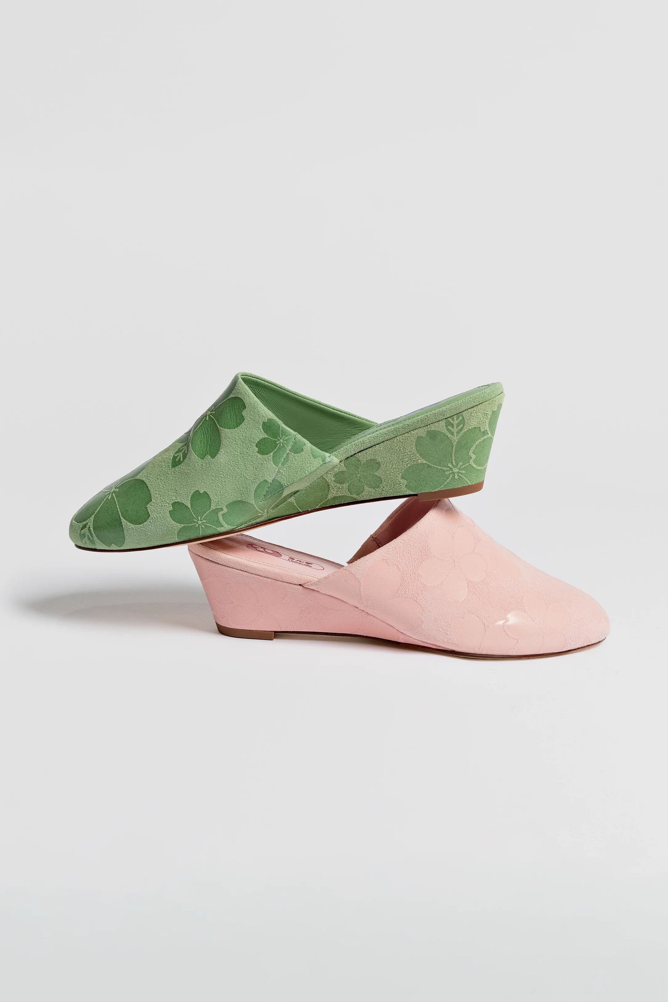 Venice Wedge In Tulip Sakura Printed Suede