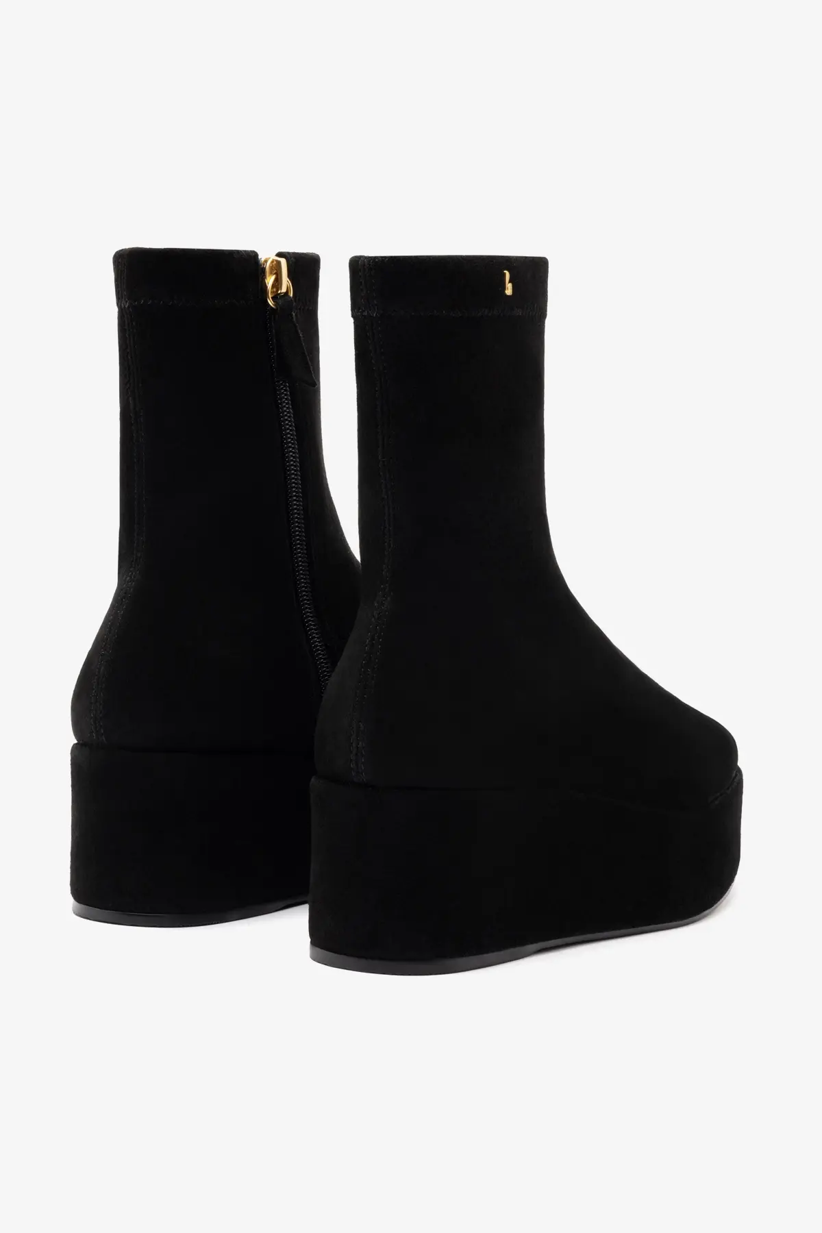 Dani Flatform Boot In Black Suede