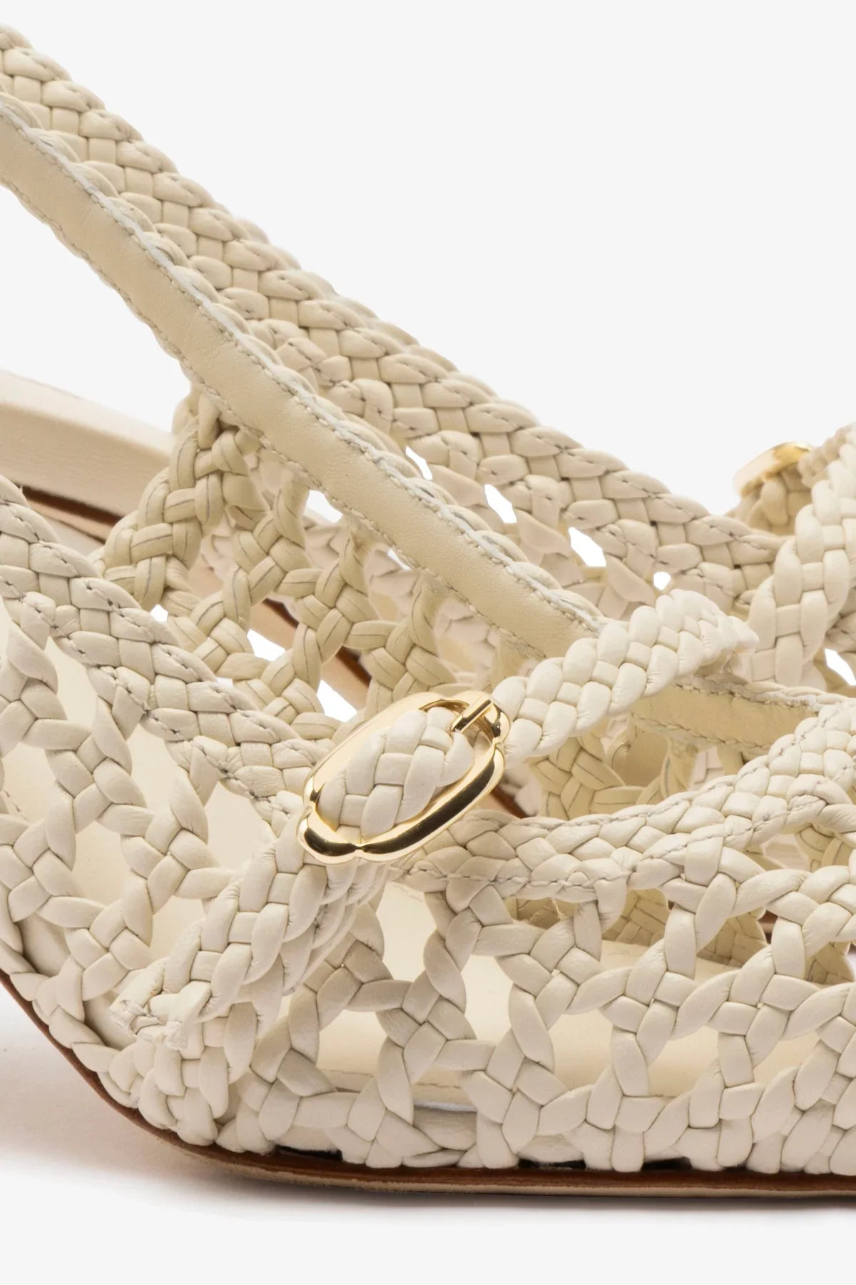Ines Macrame Pump In Ivory Leather