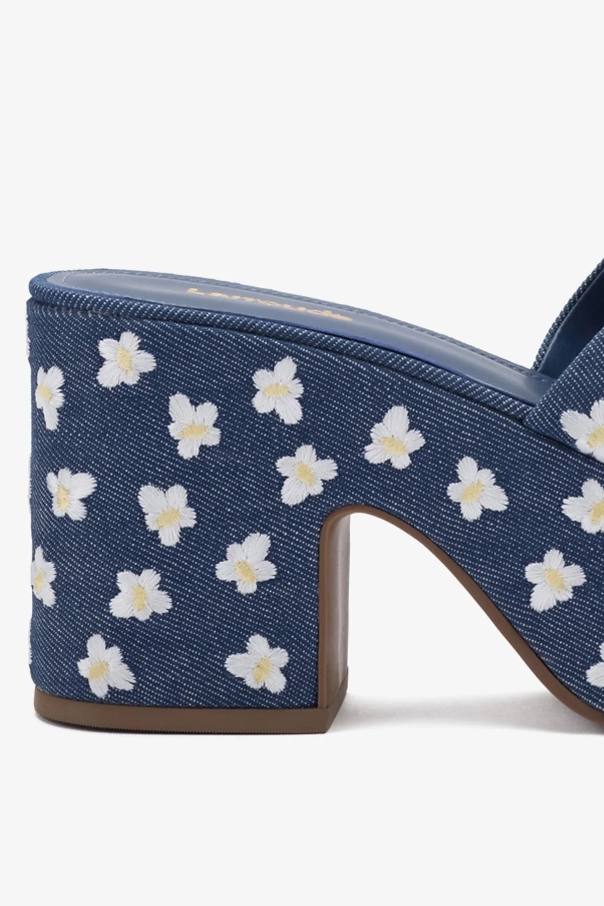 Miso Platform Sandal In Blue Denim