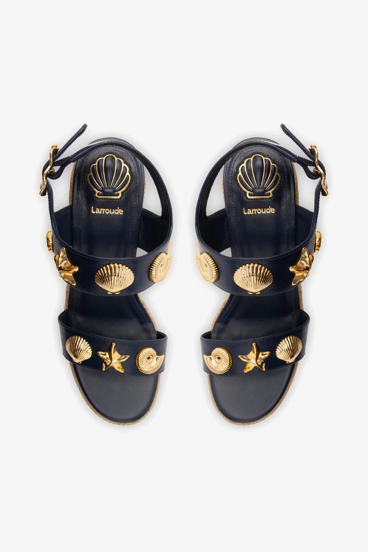 Madison Hi Espadrille In Navy Saffiano