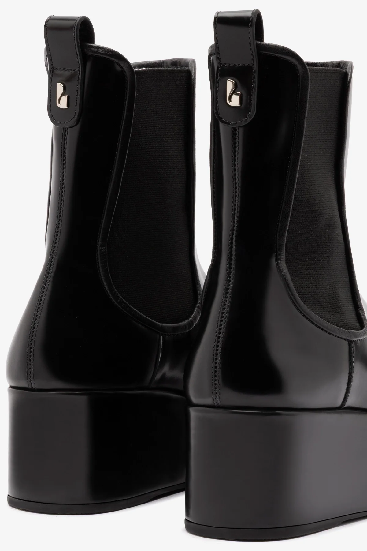 Dani Chelsea Flatform Boot In Black Box Leather