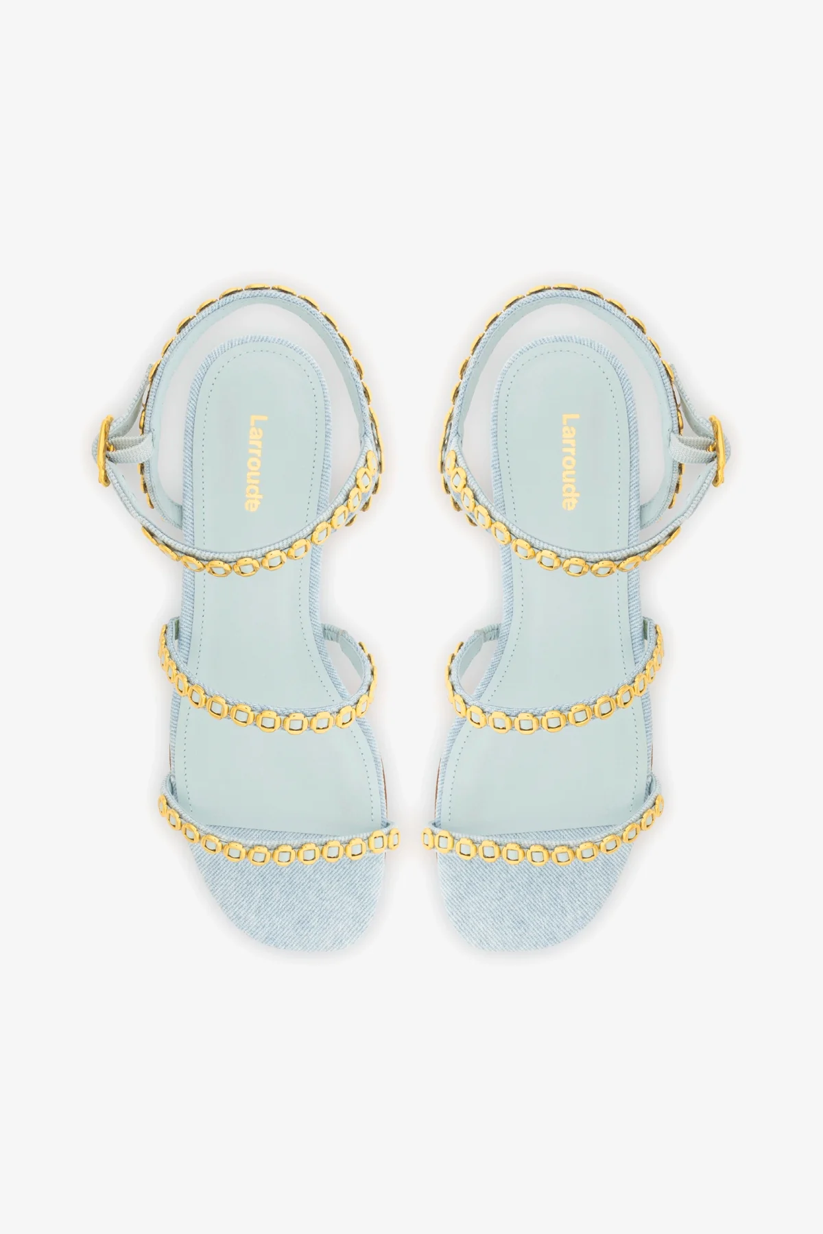 Milanina Flat Sandal In Maya Denim