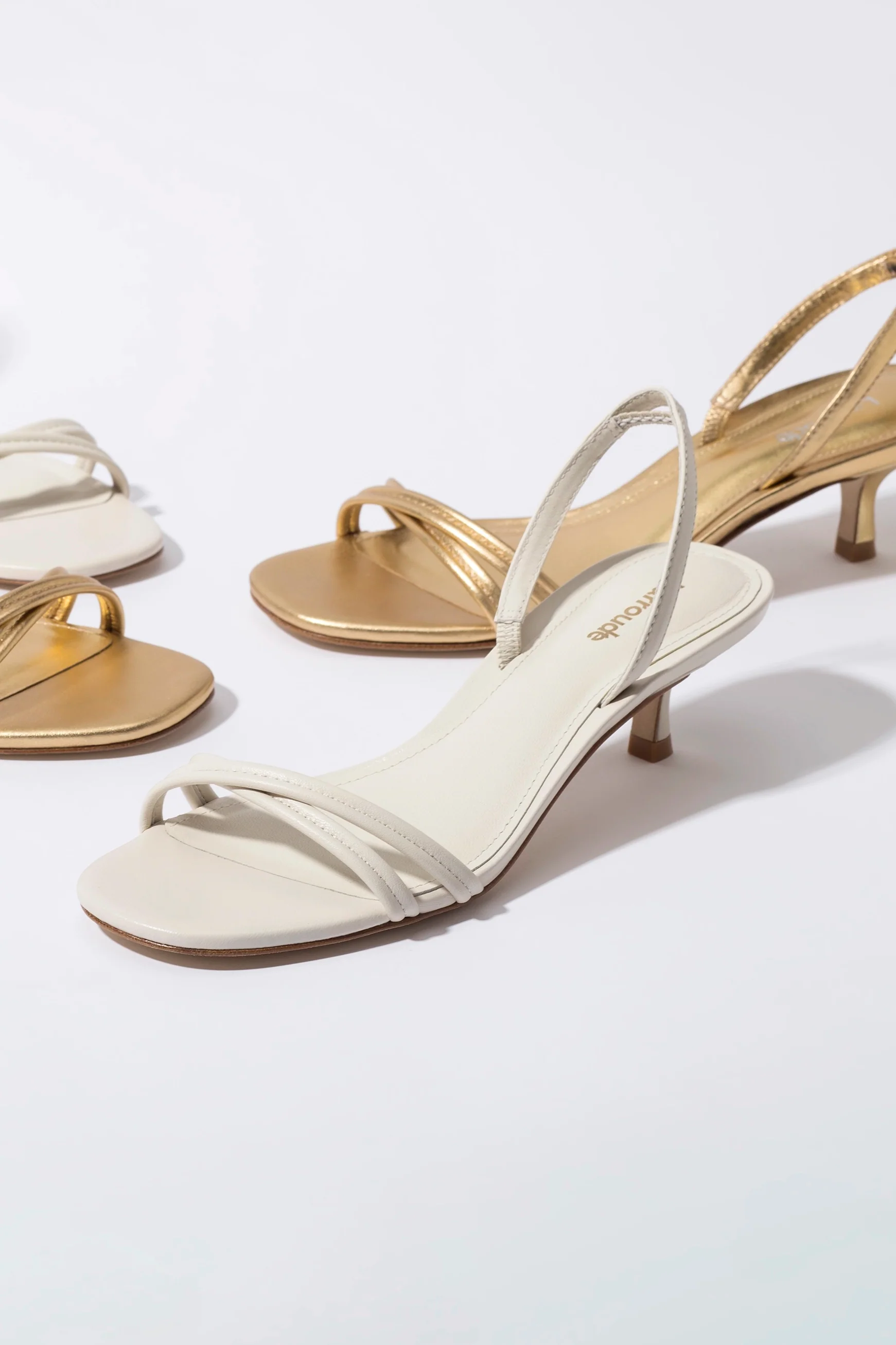 Mini Annie Sandal In Ivory Leather