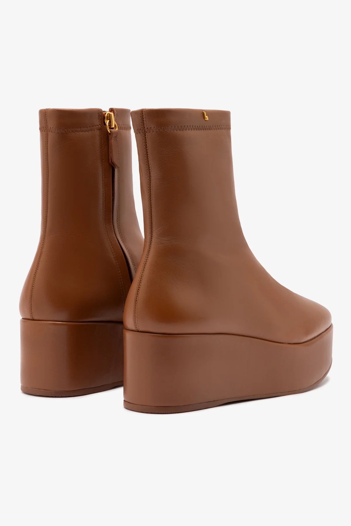 Dani New Flatform Boot In Caramel Leather