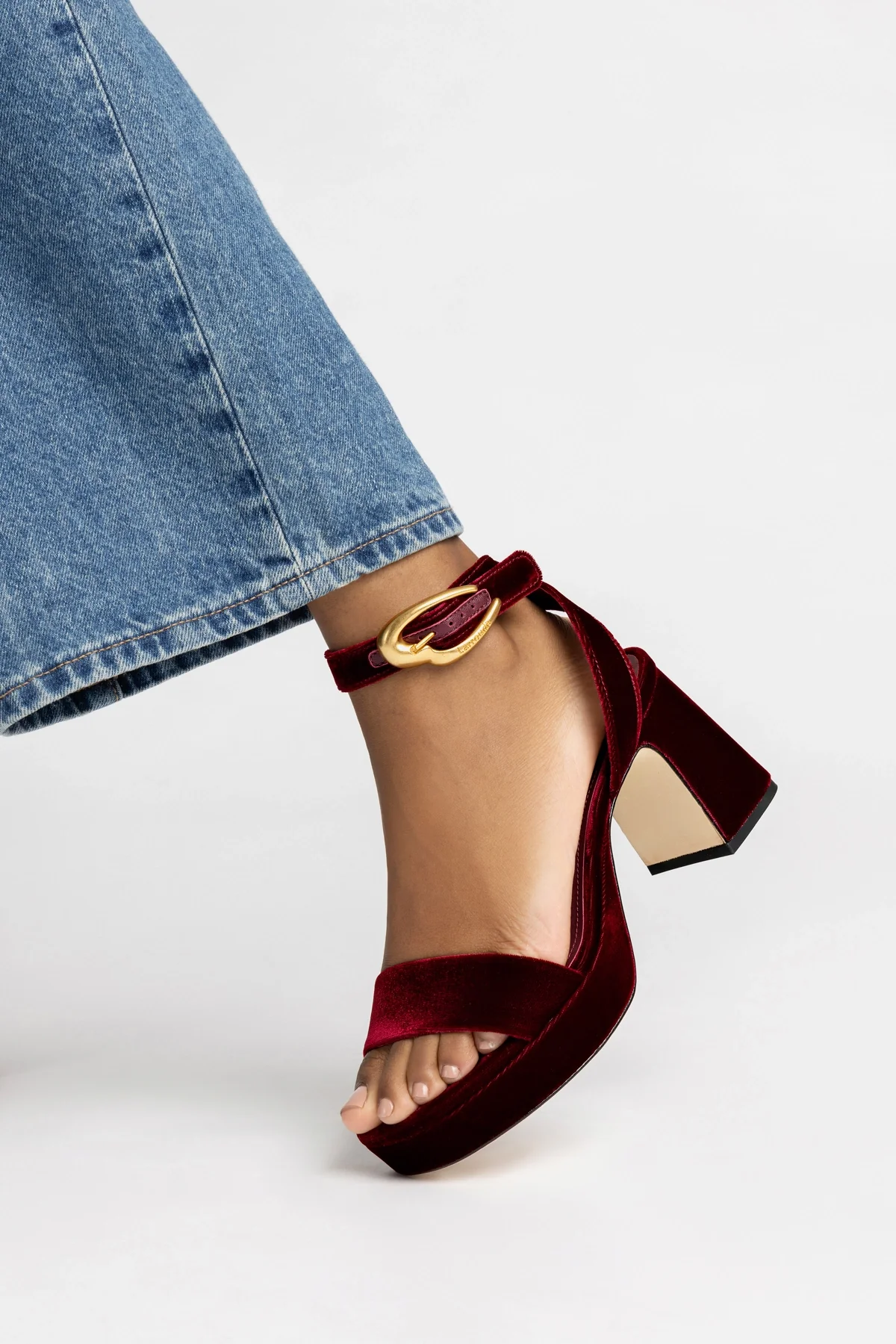 Dolly Verona Low Sandal In Wine Velvet