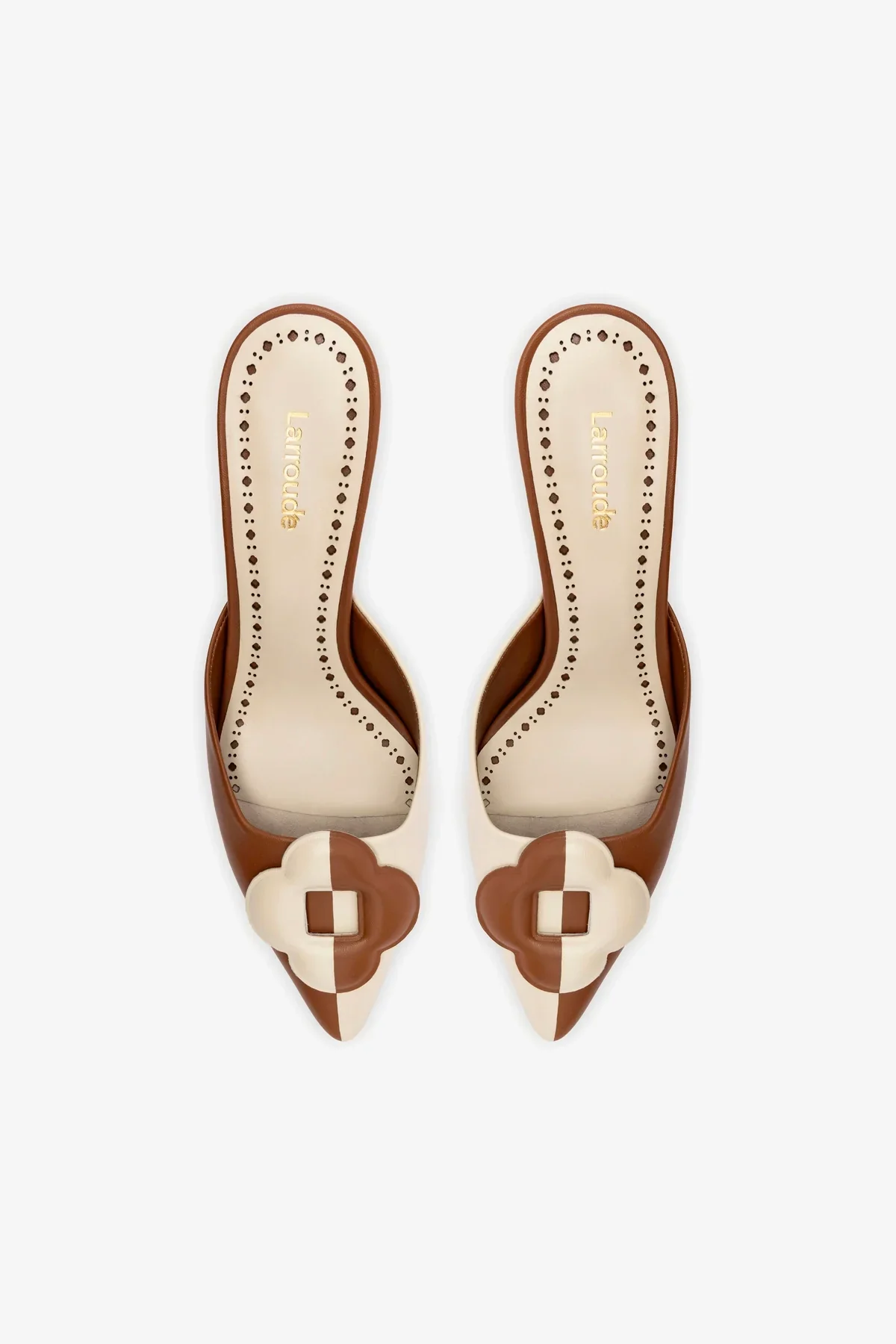 Flora Pump In Caramel and Ivory Leather