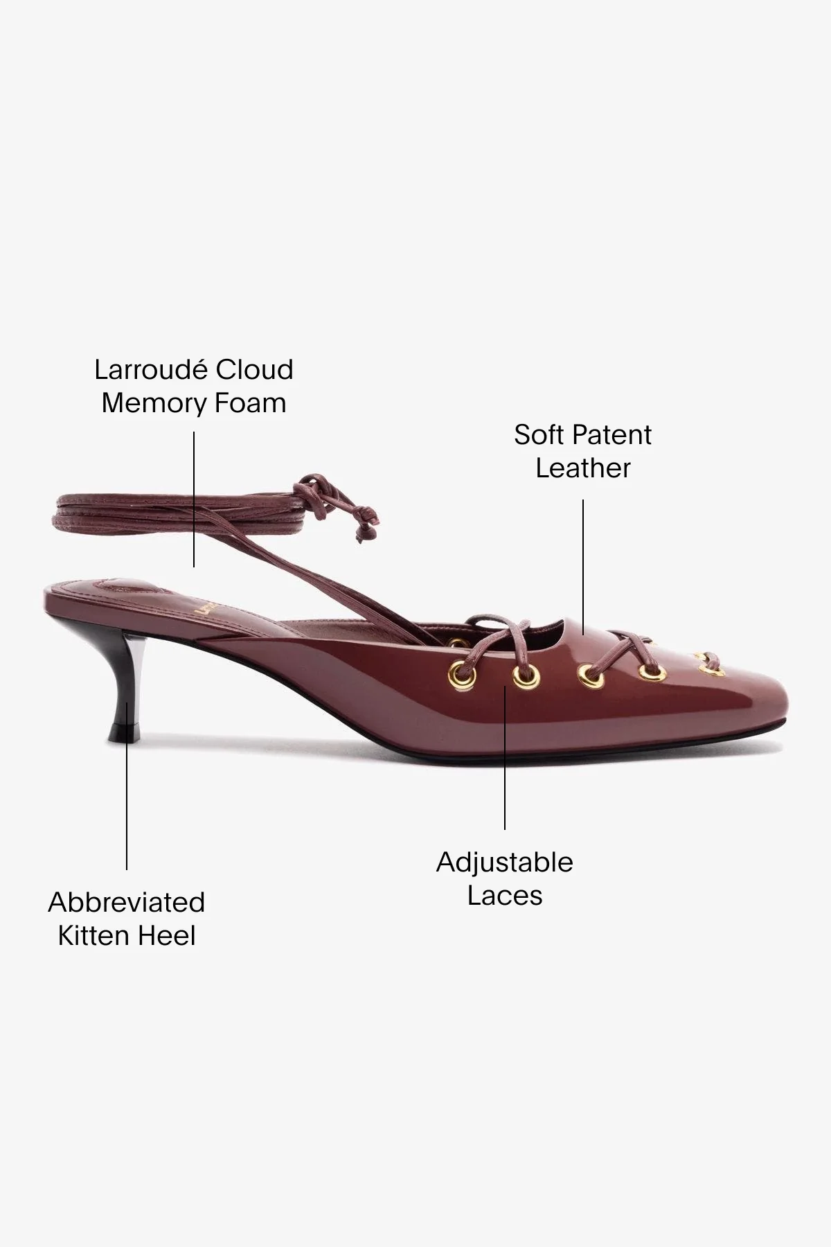 Amal Lace Up Pump In Burgundy Leather