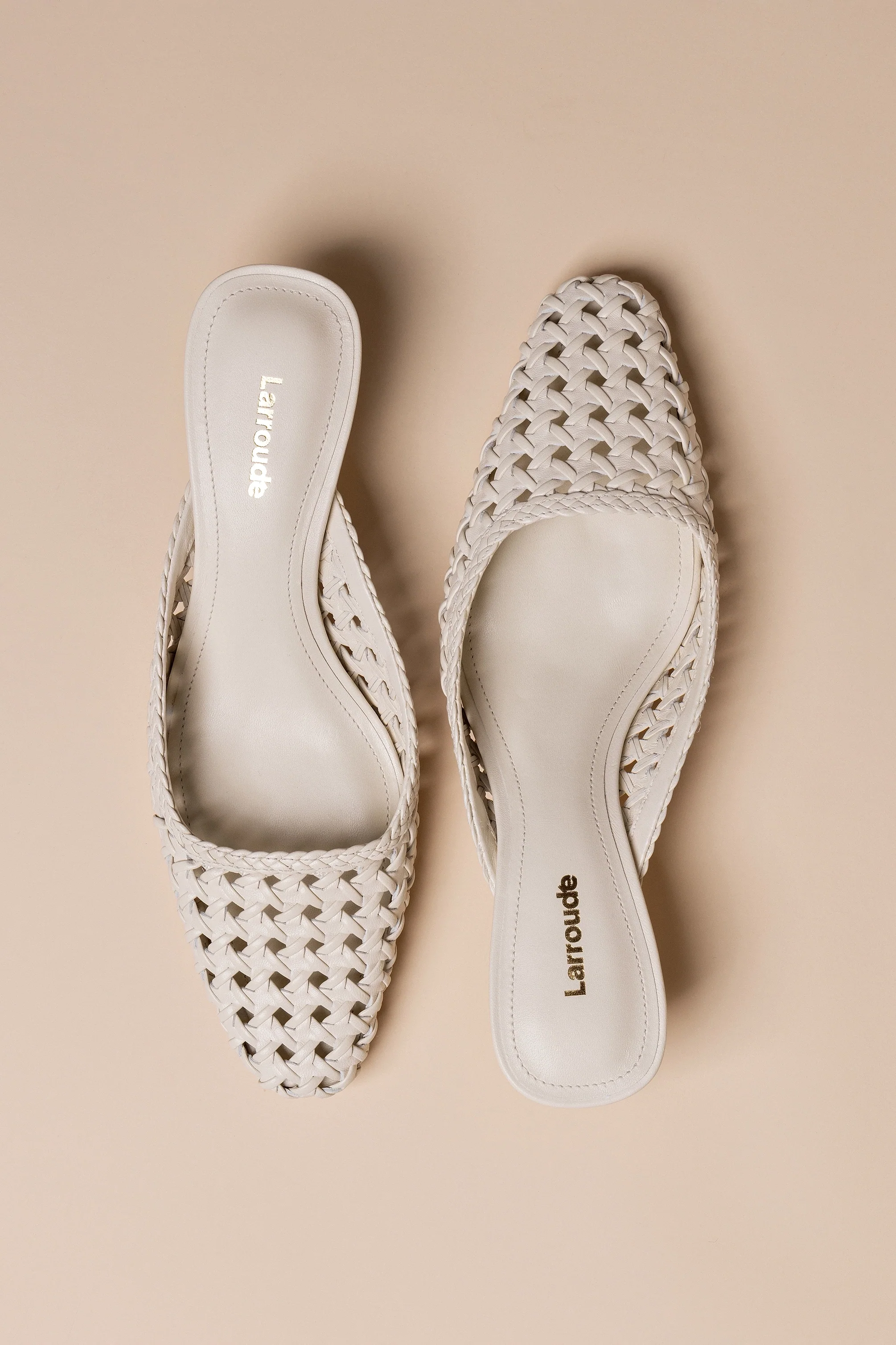 Amal Macrame Mule In Ivory Leather